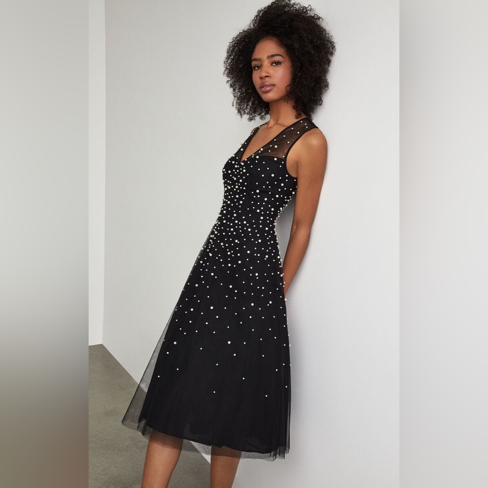 BCBGMaxAzzria Pearl Tulle Mesh Dress Size 0 - Picture 3 of 15